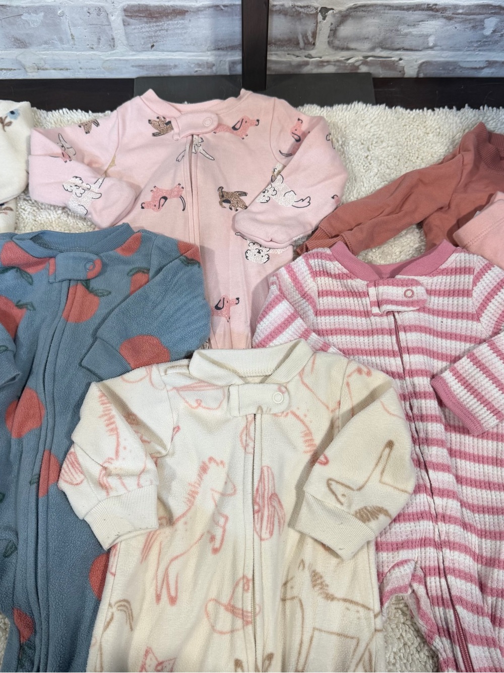Carter's Pink, Blue, Cream and Rust Kids Zip-Up Pajama Sleep Sacks